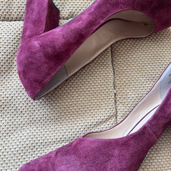 Steve Madden Savy Purple Suede Block Heel Pump Size 8.5M Slip On Shoes - Picture 2 of 10